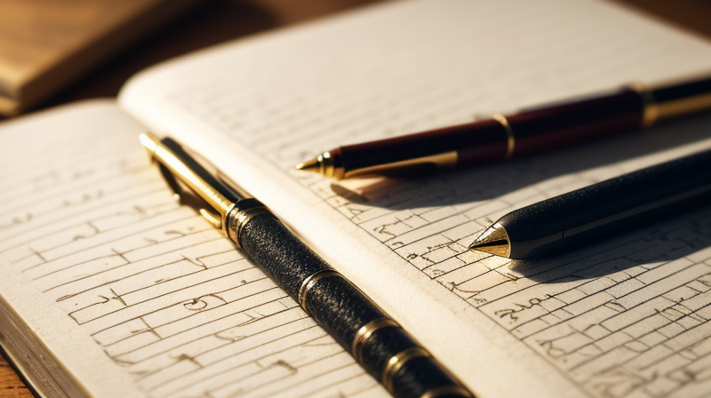 Close up of dream journal and symbolic elements