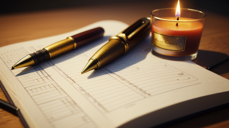 Close up of dream journal and symbolic imagery